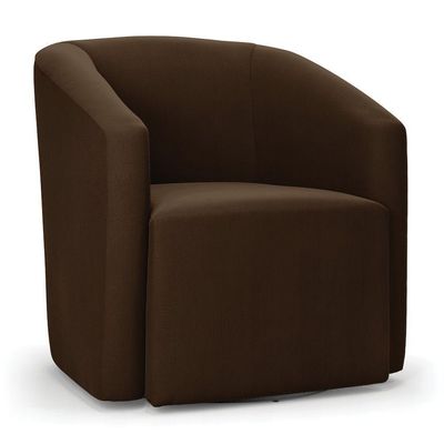 Poltrona Stella Max Suede Marrom Base Giratória - D'rossi