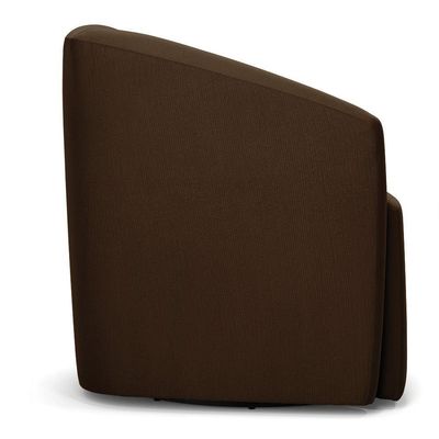 Poltrona Stella Max Suede Marrom Base Giratória - D'rossi