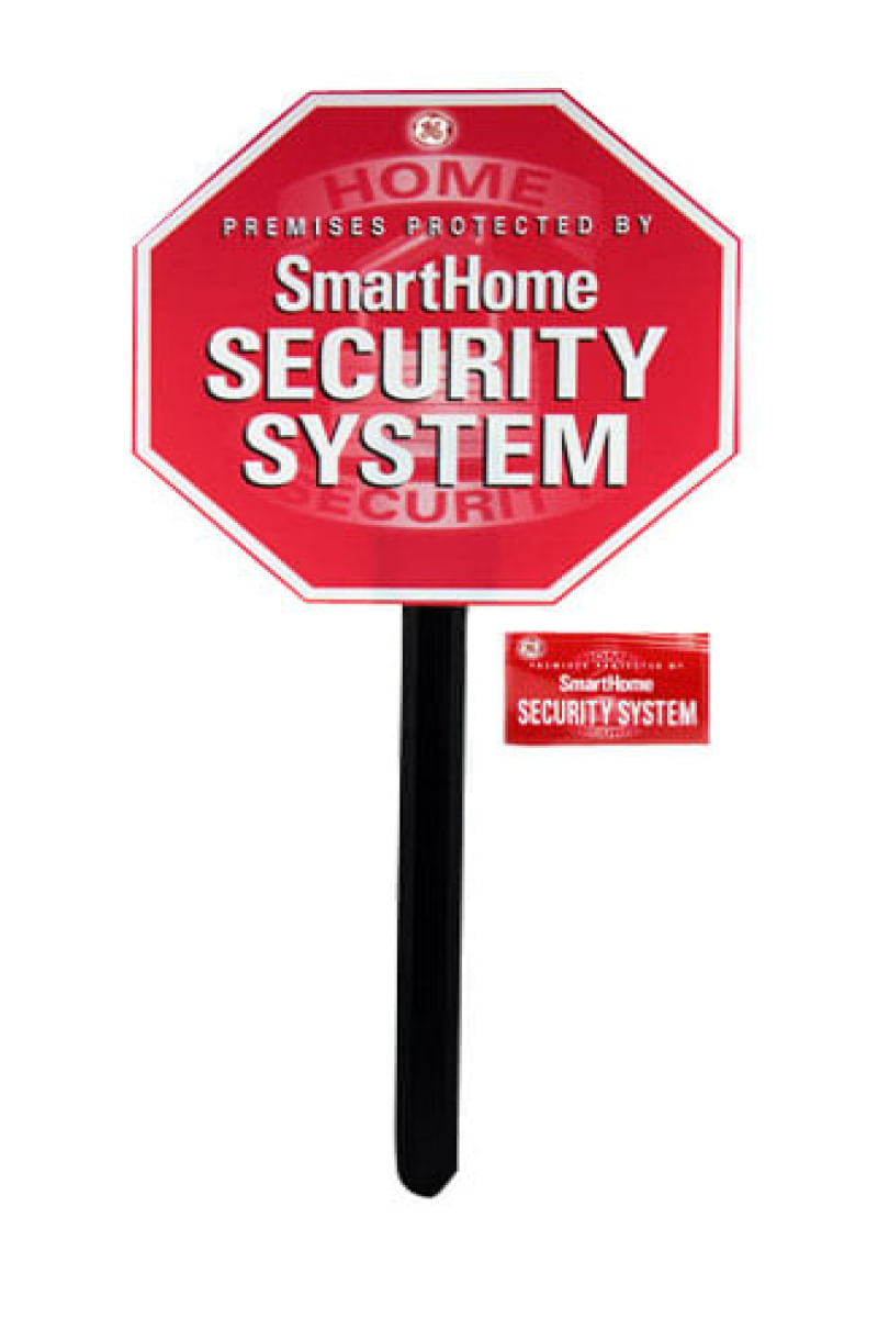 Placa de aviso de sistema de segurança