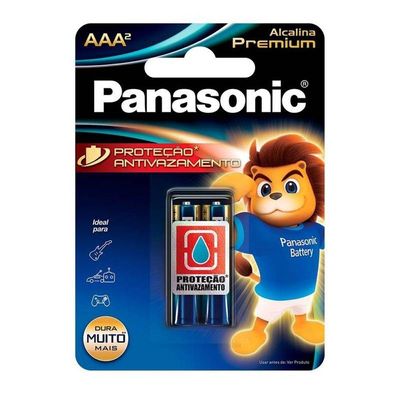 Pilha Alcalina Premium Panasonic Aaa Palito Cartela C-2 Lr03egr-2b96 - Pç - 2