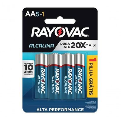 Pilha Alcalina Aa6 Rayovac Cartela C-6 Unid. - Pç - 6