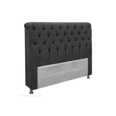 Painel De Cama Box Estofada Solteiro Imperatriz Plus Suede Cinza - Simbal