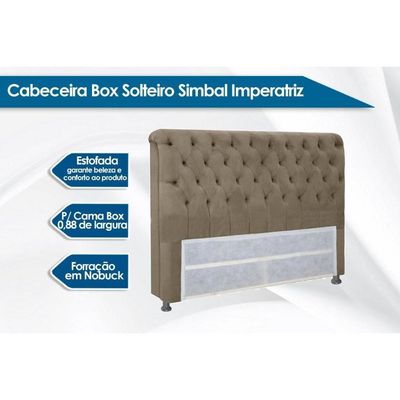 Cabeceira Cama Box Estofada Solteiro Solteiro Imperatriz Plus Suede Cinza - Simbal