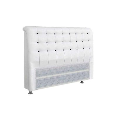 Cabeceira Cama Box Estofada King King Dama Plus Courano Branco-preto - Simbal