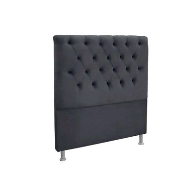Cabeceira Cama Box Estofada Solteiro Solteiro Embaixatriz Plus Suede Cinza - Simbal