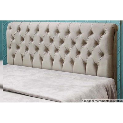 Cabeceira Cama Box Estofada Casal Casal Imperatriz Plus Suede Cinza - Simbal