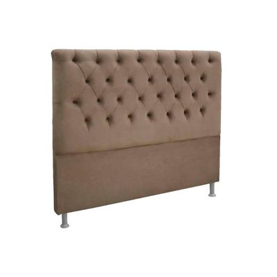 Cabeceira Cama Box Estofada Queen Queen Embaixatriz Plus Suede Marrom - Simbal