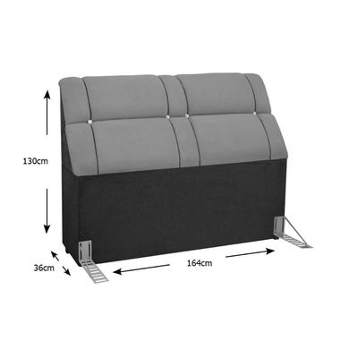Cabeceira Cama Box Estofada Queen Queen Imperador Suede Marrom Chocolate - Simbal