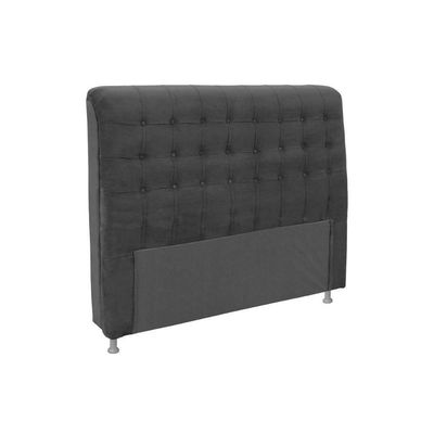 Cabeceira Cama Box Estofada King King Dama Plus Suede Cinza - Simbal