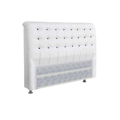 Cabeceira Cama Box Estofada Casal Casal Dama Plus Courano Branco/preto - Simbal
