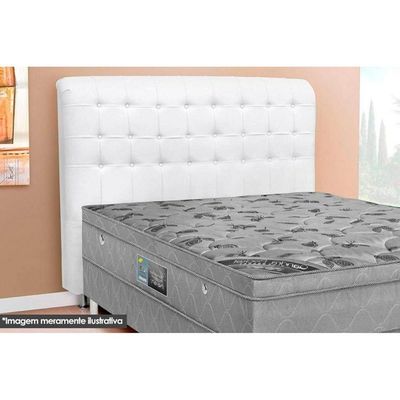 Cabeceira Cama Box Estofada Queen Queen Dama Courano Branco - Simbal