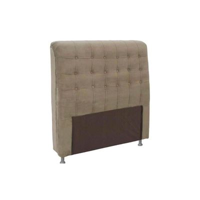 Cabeceira Cama Box Estofada Solteiro Solteiro Dama Suede Marrom - Simbal