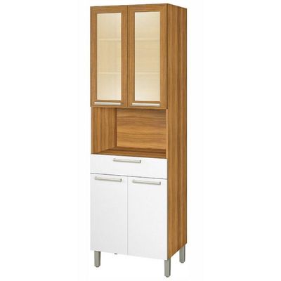Paneleiro 4 Portas 1 Gaveta 70cm Nesher Freijó Com Branco