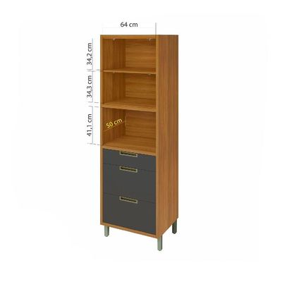 Paneleiro 2 Portas 3 Gavetas Nesher Imperatriz 70cm Mdf