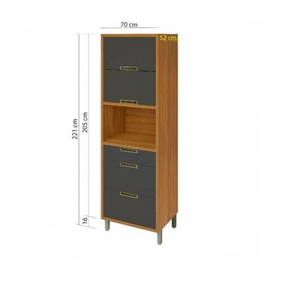 Paneleiro 2 Portas 3 Gavetas Nesher Imperatriz 70cm Mdf