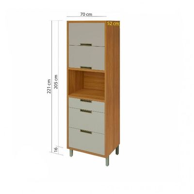 Paneleiro 2 Portas 3 Gavetas Nesher Imperatriz 70cm Mdf