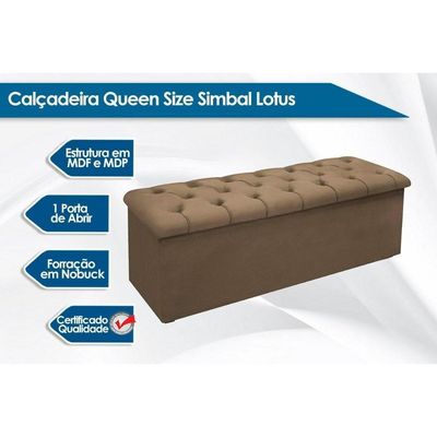 Recamier De Quarto Queen Size Lotus Suede Marrom Chocolate Simbal