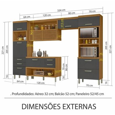 Cozinha 4 Peças 2 Paneleiros Princesa 100% MDF Nesher