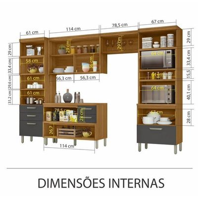 Cozinha 4 Peças 2 Paneleiros Princesa 100% MDF Nesher