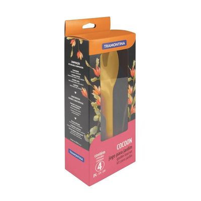 Jogo Para Jardinagem Cocoon Com Peças Plásticas Amarelas Com Contenedor Grafite 4 Peças
