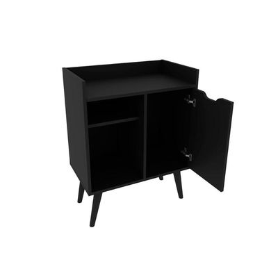 Aparador De Sala Jantar Ap2310 1 Porta Preto - Tecno Mobili