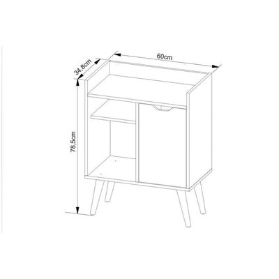 Aparador De Sala Jantar Ap2310 1 Porta Preto - Tecno Mobili