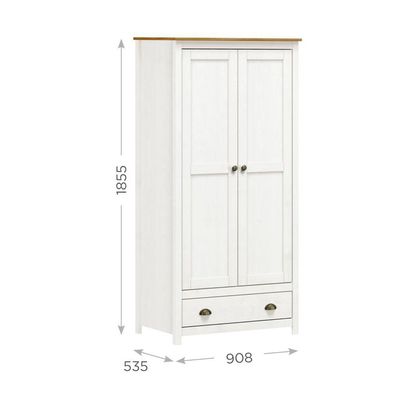 Guarda Roupa Solteiro 2 Portas 1 Gaveta Topazio Finestra Branco/carvalho