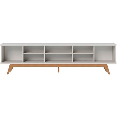 Bancada Rack Tv 75 Pol 218 Cm Fortaleza Off White Matte Clb Off White Matte