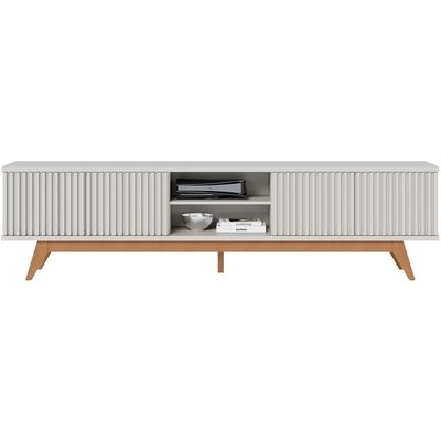 Bancada Rack Tv 75 Pol 218 Cm Fortaleza Off White Matte Clb Off White Matte