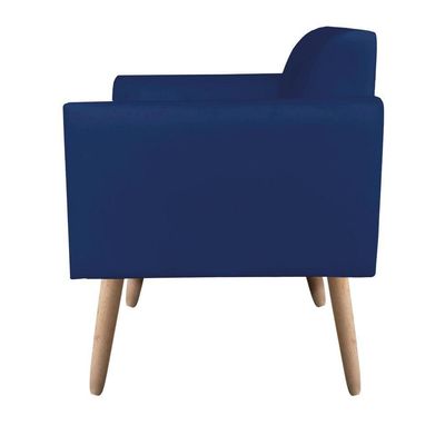 Kit 01 Namoradeira 02 Poltronas Marisa Azul Marinho