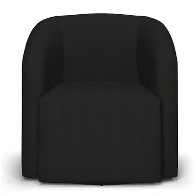 Poltrona Stella Max Linho Preto A79 Base Giratória - D'rossi