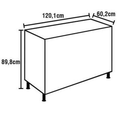 Cozinha Compacta Bartira Rubi com 2 Portas, 5 Gavetas e 1 Prateleira - 280,3cm de largura Branco