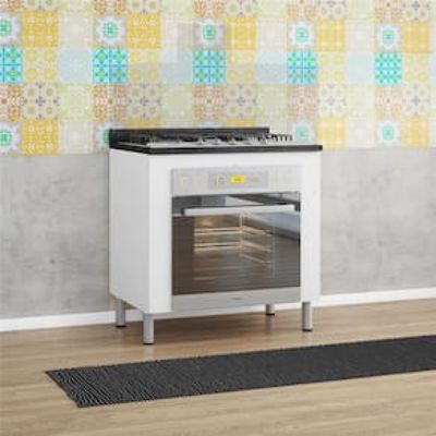 Balcão para Forno e Cooktop Bartira Rubi com 5 Bocas - 80,1cm de largura Branco