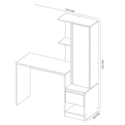 Escrivaninha com Armário Demóbile Office Morada com 1 Porta, 1 Gaveta e 3 Nichos Branco