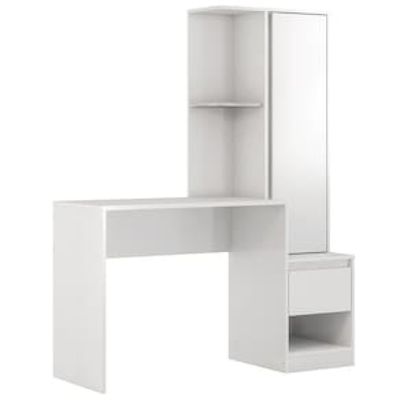 Escrivaninha com Armário Demóbile Office Morada com 1 Porta, 1 Gaveta e 3 Nichos Branco