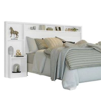 Cabeceira para Cama Box Casal Barreto Talismã com Nicho Branco