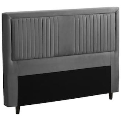 Cabeceira para Cama Queen Size Dobuê Berlim em Tecido Velopus Grafite