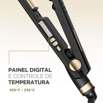 Chapinha | Prancha Mondial P30 230°C com Argan Preta - Bivolt