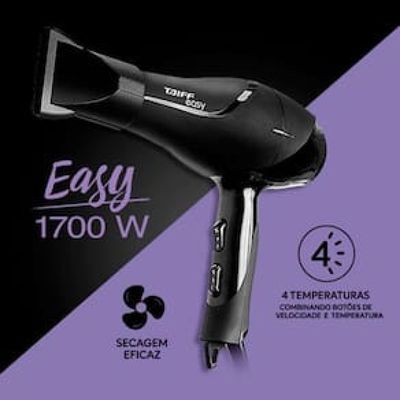 Secador de Cabelos Taiff Easy Motor AC Profissional 1700W  Preto Preto / 110