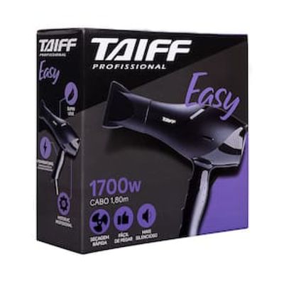 Secador de Cabelos Taiff Easy Motor AC Profissional 1700W  Preto Preto / 110