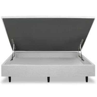Base Box para Colchão de Casal MGA Lift Cotton com Baú e Pistão à Gás - 39x138x188cm Cinza
