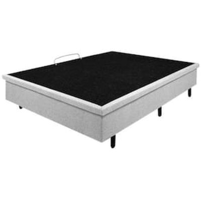 Base Box para Colchão de Casal MGA Lift Cotton com Baú e Pistão à Gás - 39x138x188cm Cinza