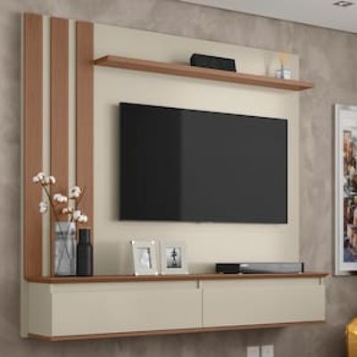 Painel Home Patrimar Trend para TV de até 46 Bege