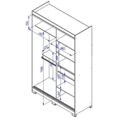 Guarda-Roupa Solteiro Bartira América com Espelho, 2 Portas, 2 Gavetas e 136,2 cm de Largura Branco