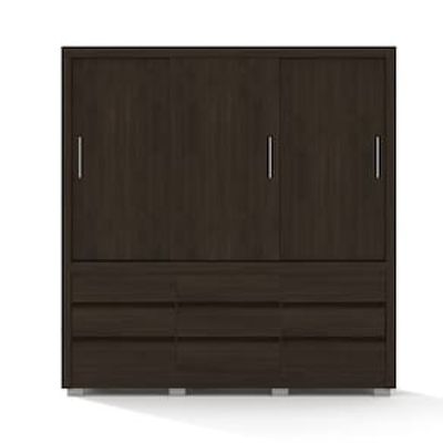 Guarda-Roupa Casal Bartira Arezzo com 207,4 cm de Largura, 3 Portas e 9 Gavetas Externas Marrom