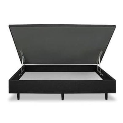 Base Box para Colchão de Casal MGA Lift Cotton com Baú e Pistão à Gás - 39x138x188cm Preto