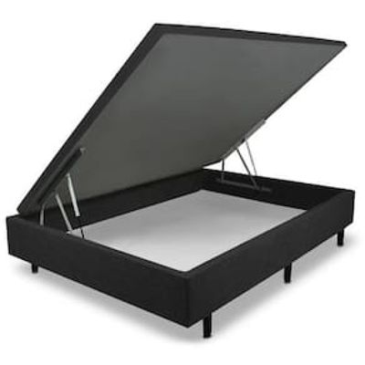 Base Box para Colchão de Casal MGA Lift Cotton com Baú e Pistão à Gás - 39x138x188cm Preto