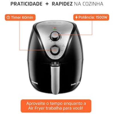 Fritadeira Elétrica Sem Óleo Air Fryer Mondial AF-30 Family Inox IV 3,5l  Preta Preto / 110