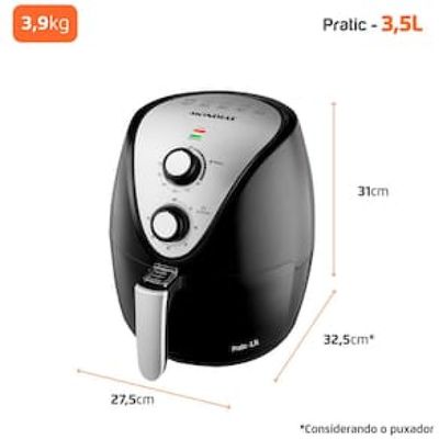 Fritadeira Elétrica Sem Óleo Air Fryer Mondial AF-30 Family Inox IV 3,5l  Preta Preto / 110