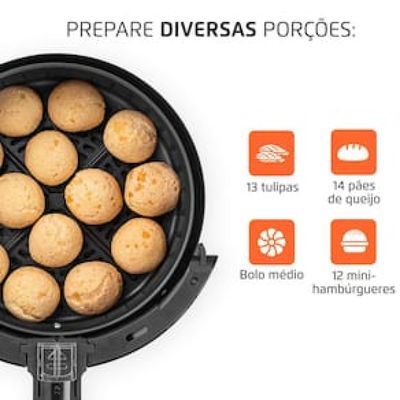 Fritadeira Elétrica Sem Óleo Air Fryer Mondial AF-30 Family Inox IV 3,5l  Preta Preto / 110